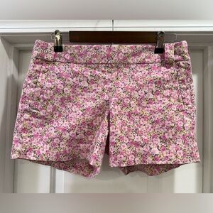 J. Crew Pink Floral Cotton Stretch Shorts Size 6